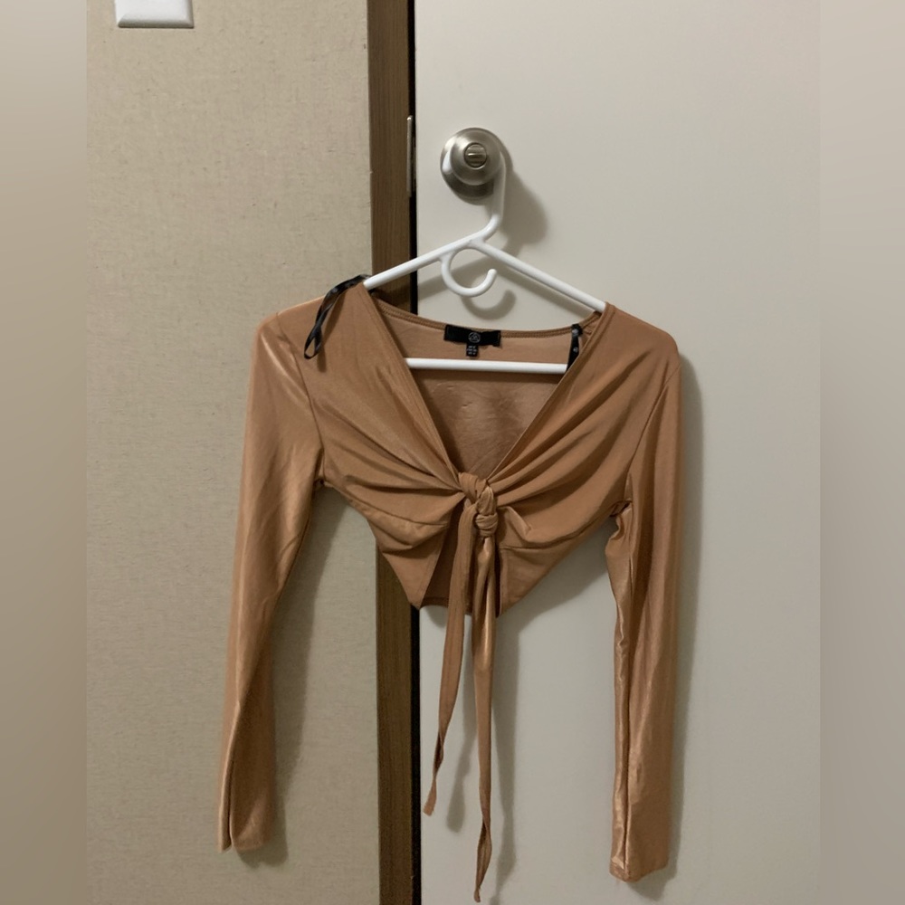Missguided cropped bandeau tie top